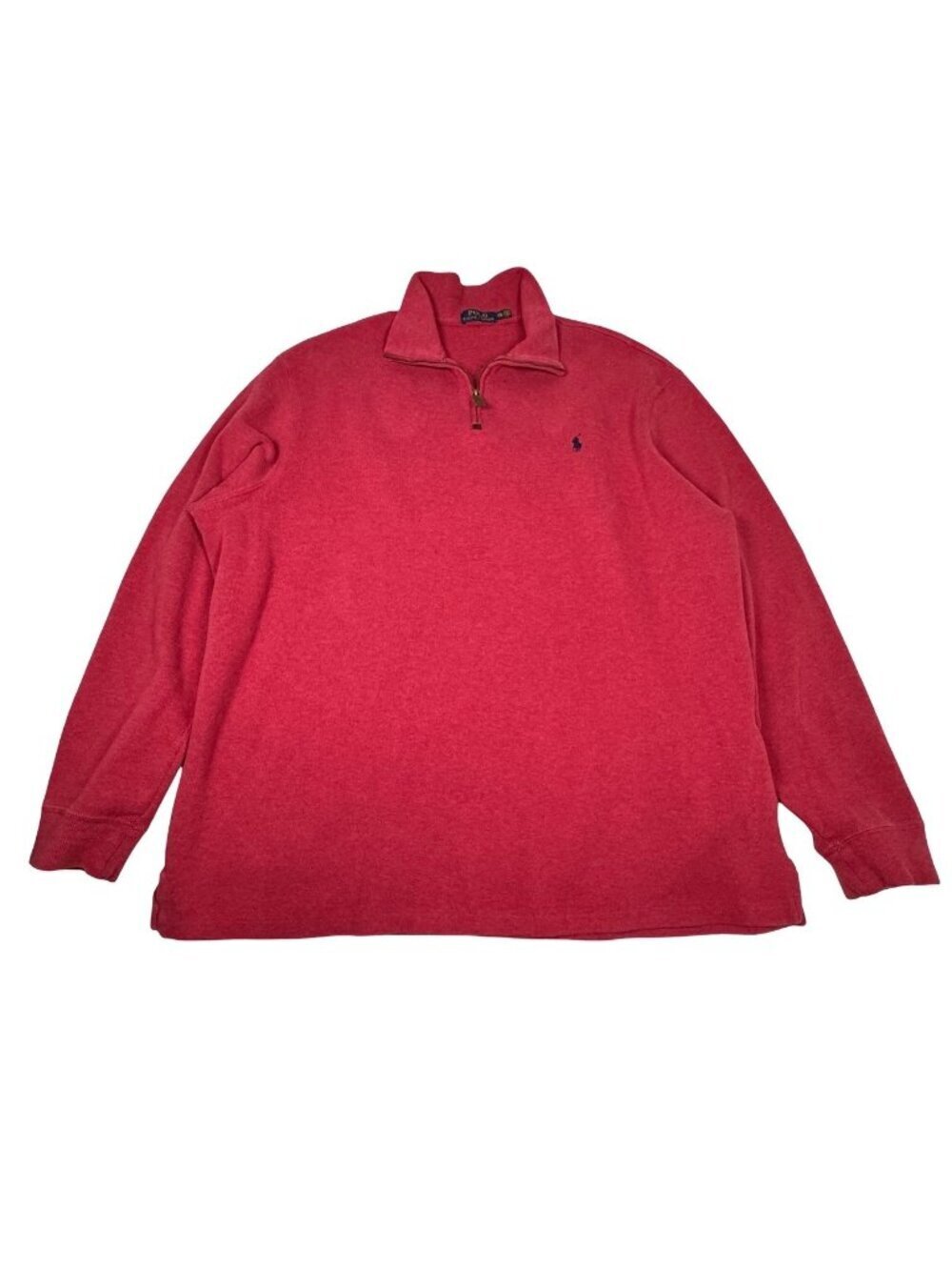 Polo Ralph Lauren 100% Cotton Quarter Zip Sweater Sz XXL Tall Pony Mock Neck